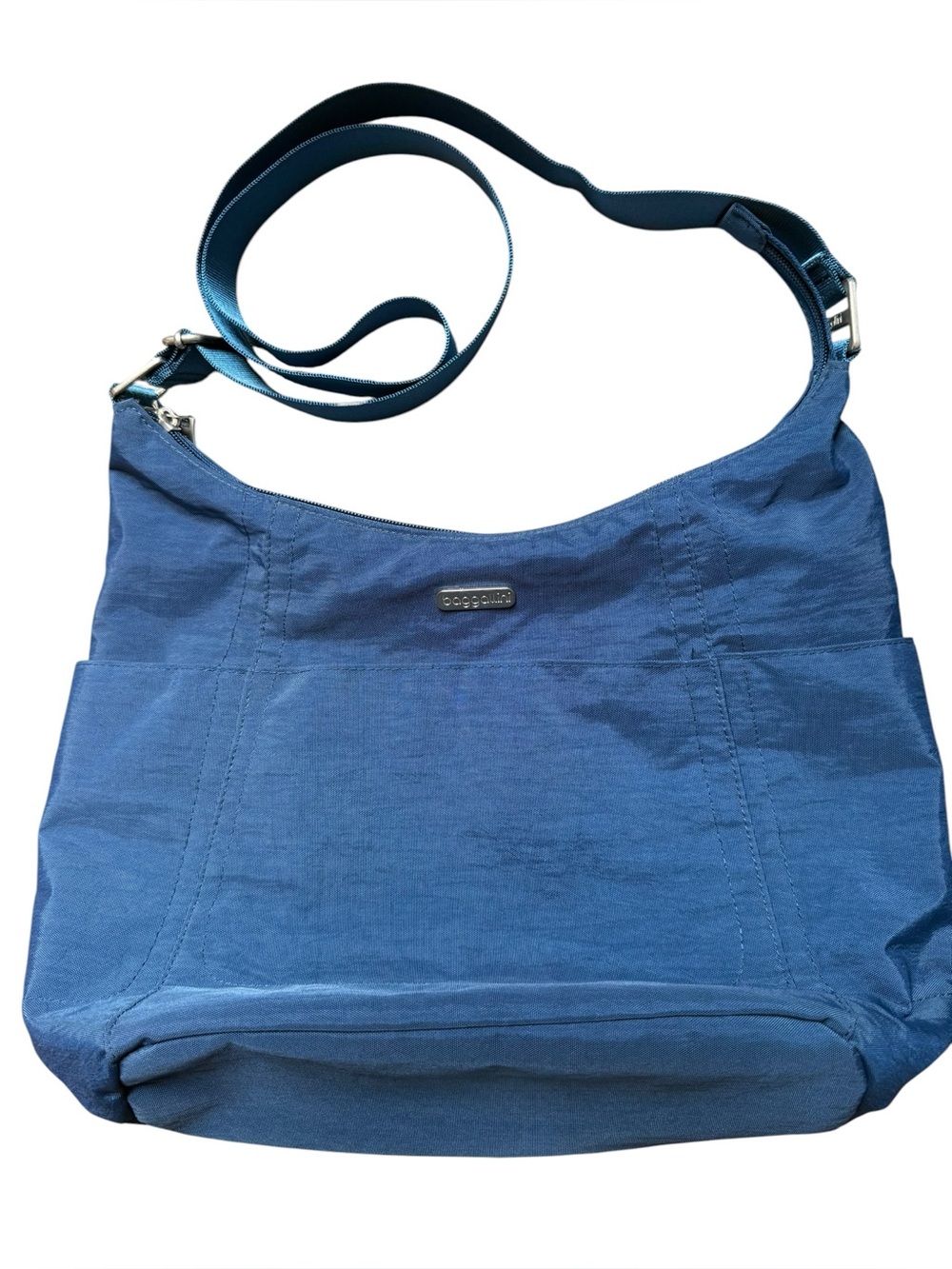 Baggalini Pacific Hobo Crossbody Shoulder Tote Bag Pacific Blue EUC